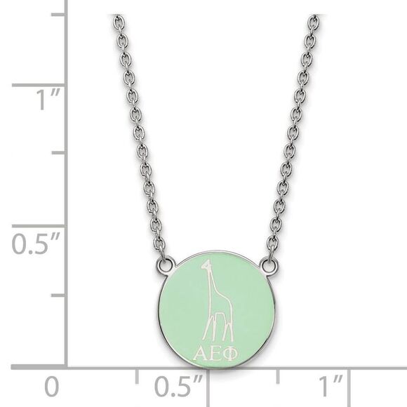 Sterling Silver Alpha Epsilon Phi Small Enamel Necklace - Picture 2 of 4